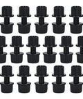16 Piece Nylon License Plate Hardware Kit Black Screws Bolts Nuts And Frame Fasteners For Motorcycles Cars Trucks And Bikes With Durable Plastic Plating Finish shown in grid layout