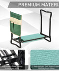 Heavy Duty Garden Kneeler And Seat With Large Four Pocket Tool Bag Flip Up Bench For Kneeling Or Sitting Thick Durable Frame For Women Men Gardeners