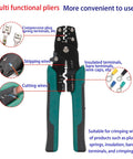 Close-up of multifunction pliers from Tube Shaped Insulated Wire Terminal Kit With 16 AWG Ferrule Terminals, Copper Tin Plated Conductors