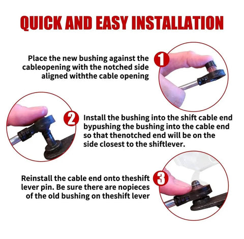 Transmission Shift Cable Bushing And Install Tool Kit To Fix Loose Sloppy Shifter Gear Selector installation steps