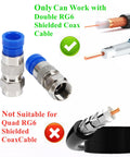 Image showing RG6 F connectors from Coax Cable Crimping Tool Kit For RG6 And RG59 With Wire Stripper for DIY wiring projects.