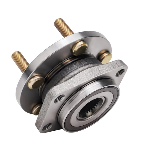 Front Wheel Bearing Hub Assembly for 2005 to 2014 Subaru Legacy and Outback, 5 lug direct fit replacement, metal close-up