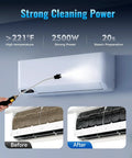 High Pressure Steam Cleaner For Cars And Home Handheld Steam Cleaning Machine in use on air conditioner with nozzle close-up