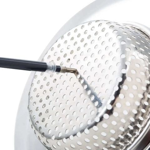 Close-up of Two Pack Stainless Steel Kitchen Sink Strainer Set with large rim and micro perforated holes for anti-clog protection.