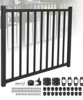 Tough As Nails Aluminum Deck Gate With Self Closing Hinge And Rust Proof Latch Setup For Screen Porch Fence, 36-inch black finish.