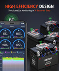 12V Car Battery Tester With Bluetooth For Lead Acid And Lithium Batteries BM200 US Battery Monitor Voltage Cranking And Charging System Tests Real Time Trip Records And Abnormal Alarm Easy Setup on four batteries