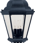Westlake 3 Light Outdoor Post Light With Black Finish Clear Glass Shade Mediterranean Style for garden path illumination