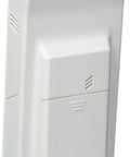 Side view of a white Portable Comfort Control For Home HVAC With Flexible Sensor Locations Multi Zone Zoning Wireless Temperature Management No Fuss Setup And Remote Temperature Control Easy Install.