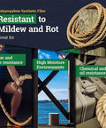 Twisted ProManila Rope UnManila Style 3 Strand Lightweight Synthetic Utility Rope with features of resistance to mildew, rot, and wear