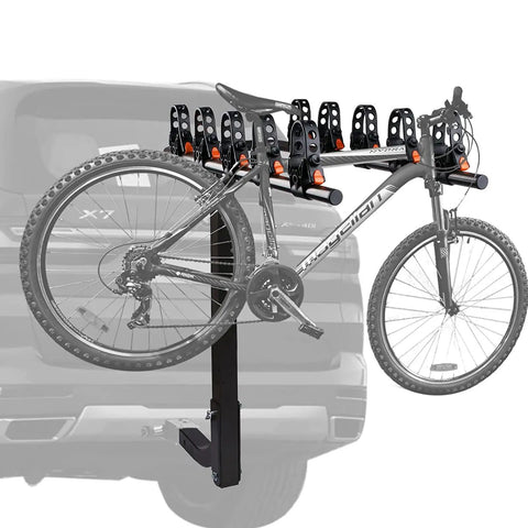 8 Pcs Bike Rack Straps Replacement Kit For Bicycle Hitch And Cradle Mounts, fixing a bike on a car rack, showing durable rubber straps.