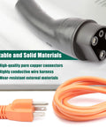 120V Three Pin Golf Cart Charging Power Cord Replacement Tailored Fit For Evolution Icon EV Fleet No Fuss Wall Setup showing durable connectors and orange cable.