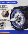 72V 5000W Brushless DC Motor with copper core and V magnet rotor for go karts and electric rides