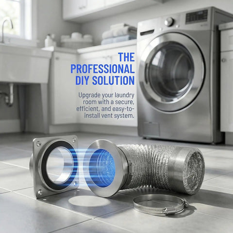 Magnetic Dryer Vent Hose With Airtight Seal Reduces Lint By Ninety Percent Flexible Four Inch Duct in laundry room