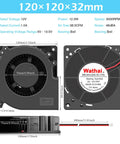 Heavy Duty IP67 120mm Blower Fan With Dual Ball Bearings 12V DC Brushless 5 Inch 2 Pin High Airflow specification details