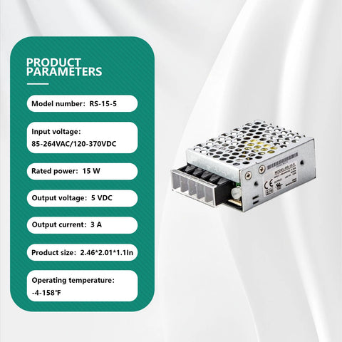 Built Tough 15 Watt AC DC Power Converter pushes a clean 5 Volt 3 Amp charge with compact design for reliable LED lights.