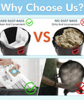 Comparison of clean and dirty vacuum barrels with 15 Pack Vacuum Bags For 5 To 8 Gallon Vacuums Type E 90661 9066133 Type H