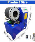 Heavy Duty Automatic Electric Hydraulic Hose Crimping Machine 3600KN With Ten Precision Dies Foot Switch And Three Phase Power For AC Lines Steel Pipe Tubing, showing dimensions and details.