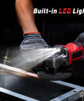 Cordless 4-1/2 Inch Angle Grinder With 21V Brushless Motor Includes 2x4.0Ah Batteries Adjustable 3-Speed With LED grinding metal