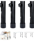 Heavy Duty Four Pack Folding Table Risers And Adjustable Height Leg Extenders For Bent Or Straight Furniture Legs design and usage.