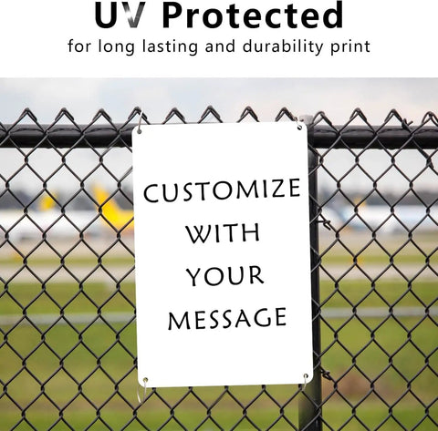 Grab This Pro Level Aluminum Sign 10 By 7 Inches Rust Free Outdoor Display Board Waterproof Reflective Surface Totally Fire Finish on a fence.