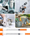 120 Pack U-100 Disposable Syringes 30G 5/16 Inch 1ml Syringes Individually Wrapped With Leak-Proof Design And Clear Measurement Markings For Precise Lab Use used in lab, vet, and classroom settings