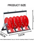 Pro Grade Industrial Wire Spool Rack And Cable Dispenser For Electrical And Retail Use Style 3 in red metal frame, size labeled.