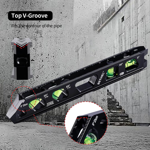 Pro Grade 9 Inch Magnetic Torpedo Level Featuring Four Crisp Bubble Vials Wide V Groove Channel And Nasty Strong Magnets Built To Hit Plumb And Level Markers Dead On Without Any Hassle For Daily Handymen