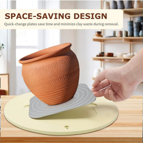12 Inch PVC Pottery Wheel Bat System With Six Replaceable One Point Five Millimeter Aluminum Plates Pro Grade Anti Vibration Pads And Fixing Screws For Ceramic Artists And Potters Clay Throwing
