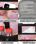 Marbling Pattern Insulated Picnic Backpack With Spacious 12x9x10in Lunch Bag with pockets and compartments view for picnics and travel
