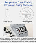 Temperature control switch on Heavy Duty Heat Sealing Machine For Plastic Bags With Adjustable Worktable Pedestal Stand.