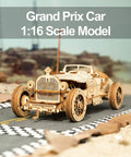 3D Wooden Puzzle Car Kit for Adults No Glue Needed Mechanical Model Vehicle Build Kit Laser Cut Plywood 1 16 Scale Grand Prix Car Brain Teaser Dope Gift for Birthday Christmas