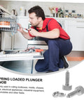 Two Piece Stainless Steel Retractable Spring Loaded Indexing Plunger Lock For Rolling Toolboxes, man repairing appliance.