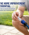 Person attaching blue adapter from 6Pcs Water Hose Adapter Set For Garden To Mini Power Washer Quick Connect Replacement Parts And Connectors