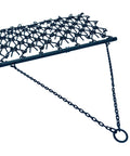 Rugged 6 Foot By 4 Foot Tow Behind Drag Harrow With Powder Coat Black Finish displaying 97 Tines And 14 Hooks for soil breakup