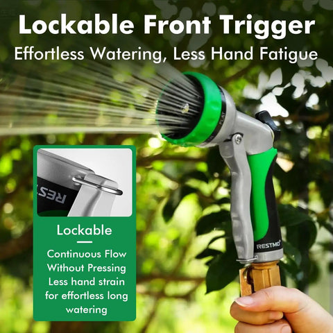 Heavy Duty Metal Garden Hose Nozzle With 7 Adjustable Spray Patterns High Pressure Hand Sprayer With Flow Control for watering