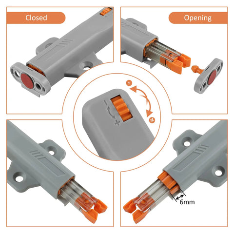 Push To Open Door Latch Kit 5 Pack Non Magnetic Heavy Duty Hidden Door Push Release mechanism details