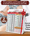 Top Shelf Magnetic Tap Drill Metric Conversion Chart Pack Of 2 At 8.5By11 Inches on a table with gift ribbon and holiday theme.