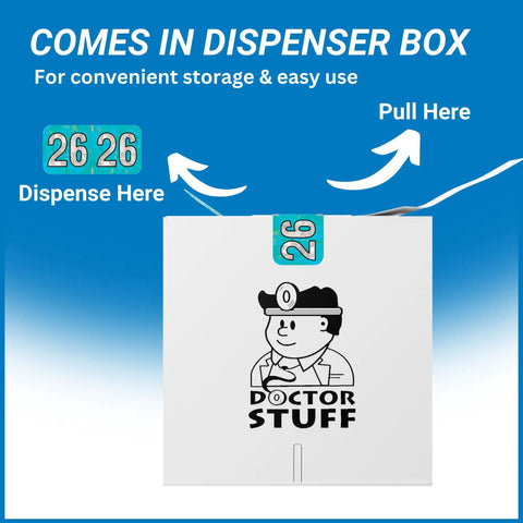 Holographic Aqua 2026 Year Labels For End Tab File Folders With Heavy Duty Adhesive USA Made Chart Stickers dispenser box
