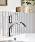 Karis Chrome One Handle Bathroom Sink Faucet With Single Hole Mount And Optional Deck Plate Easy Temperature Control Durable Chrome Finish