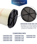 Replacement Vacuum Filter Cartridge For 5 To 20 Gallon Shop Vacuums Pro Grade General Purpose Dust And Debris Filter Keeps Basements Garages Workshops Clean Spark Free Performance 2 Pack showing integrated filter and cap with compatibility list.