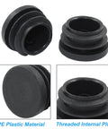 Twenty Pack Seven Eighths Inch Round Plastic Plug End Caps For Furniture Tubing Fit Inner Diameter 0.78 To 0.82 Inch Black Durable PE