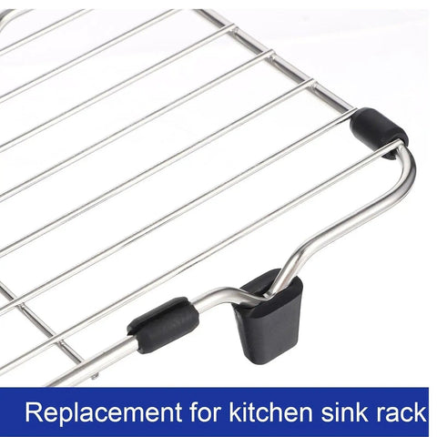 Non Slip Sink Rack Feet Set With Rubber Bumpers For Scratch Proof Protection on metal rack corner close-up