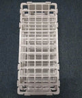 Top view of Handy 3 Pack Plastic Test Tube Rack For 16mm Tubes 60 Hole Lab Rack Detachable And Lightweight White Storage Holder