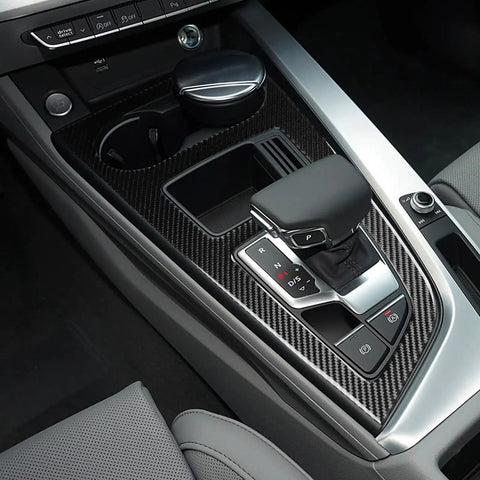 Real Carbon Fiber Center Console Cover for Audi B9 A4 S4 A5 S5 RS5 2020 2021 2022 2023 2024 2025 installed