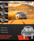 2 Pack Front Or Rear Wheel Bearing And Hub Assembly 5 Lug Budget Friendly OEM Grade For Hyundai And Kia AWD Cars 2017 To 2023 Elantra Elantra GT Ioniq Kona Veloster Niro Seltos showing multi-angle illustrations and hub details