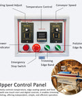 Upper control panel of No Hassle Automatic Edge Banding Machine Heavy Duty Workhorse for precise adjustments on trimming and polishing.