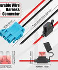 12 AWG Wire Harness Connector Replacement For Peg Perego 12V Ride On Vehicles With Fuse dimensions