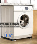 Washing machine on Extendable Furniture Dolly With Telescoping Base, Heavy Duty Mobile Roller For Appliances, Adjustable 17 To 28 Inch Washing Machine And Fridge Stand, Moving Cart For Washer Dryer Dishwasher Black.
