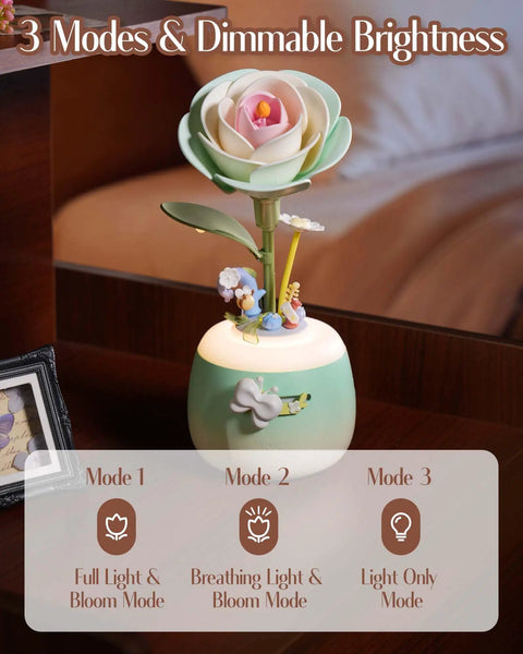 3D Puzzles Starry Camellia Lamp With Blooming Motion, DIY Night Light Kit For Bedroom Vibe, 73-Piece Model Set, Dope Gift For Adults Women Teens, Dreamy Floating Flower Glow, camellia lamp with 3 light modes
