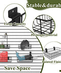 4 Pack Heavy Duty Slatwall Baskets Set For Garage And Shop Organization, Black Metal Slat Wall Storage Bins Installed